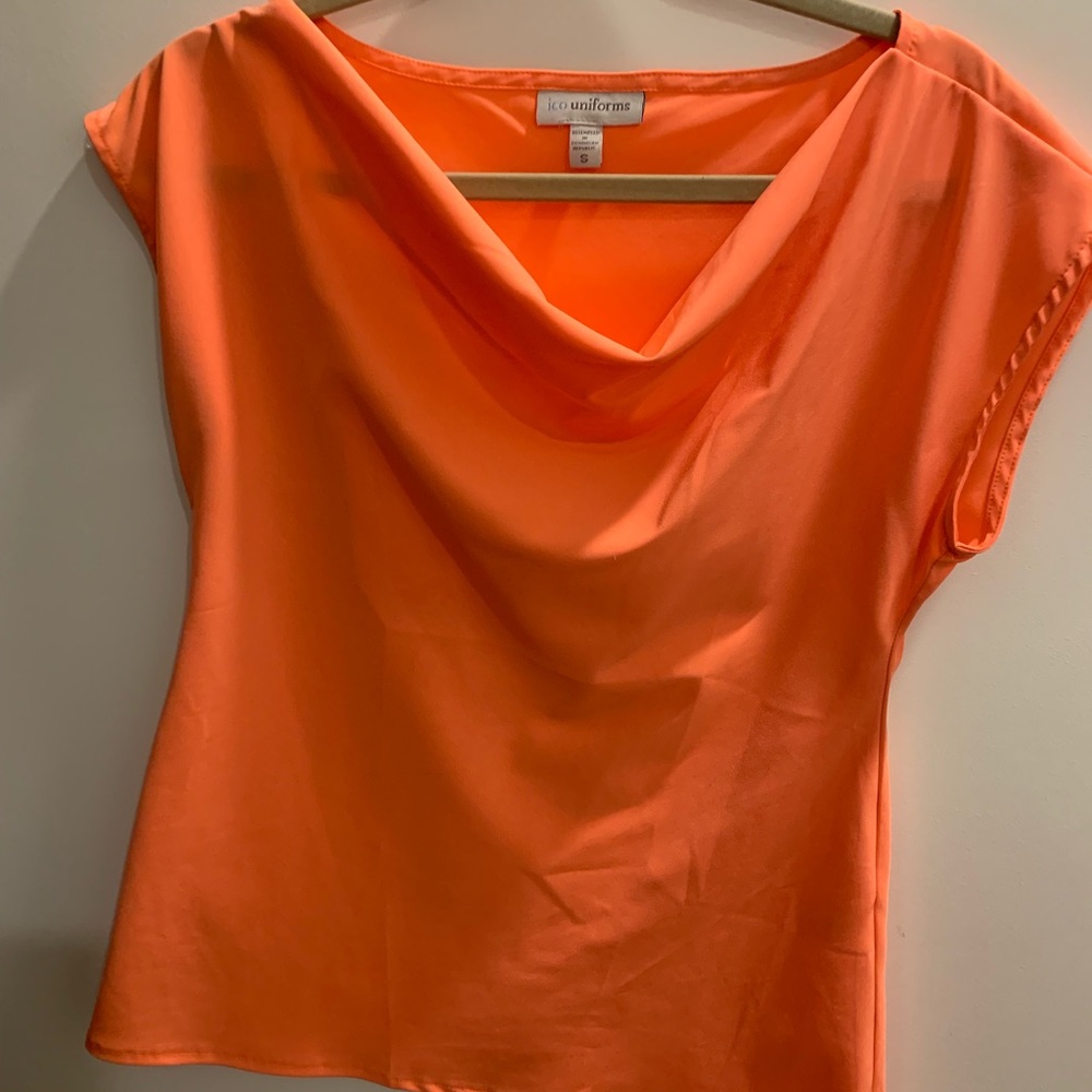 ICO Uniform Peach Cowl Neck Shirt - Size Small